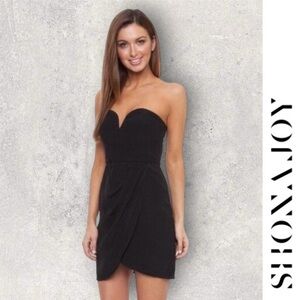 Designer Shona Joy Black Strapless Bustier Mini‎ Dress, Size 2, MSRP $325